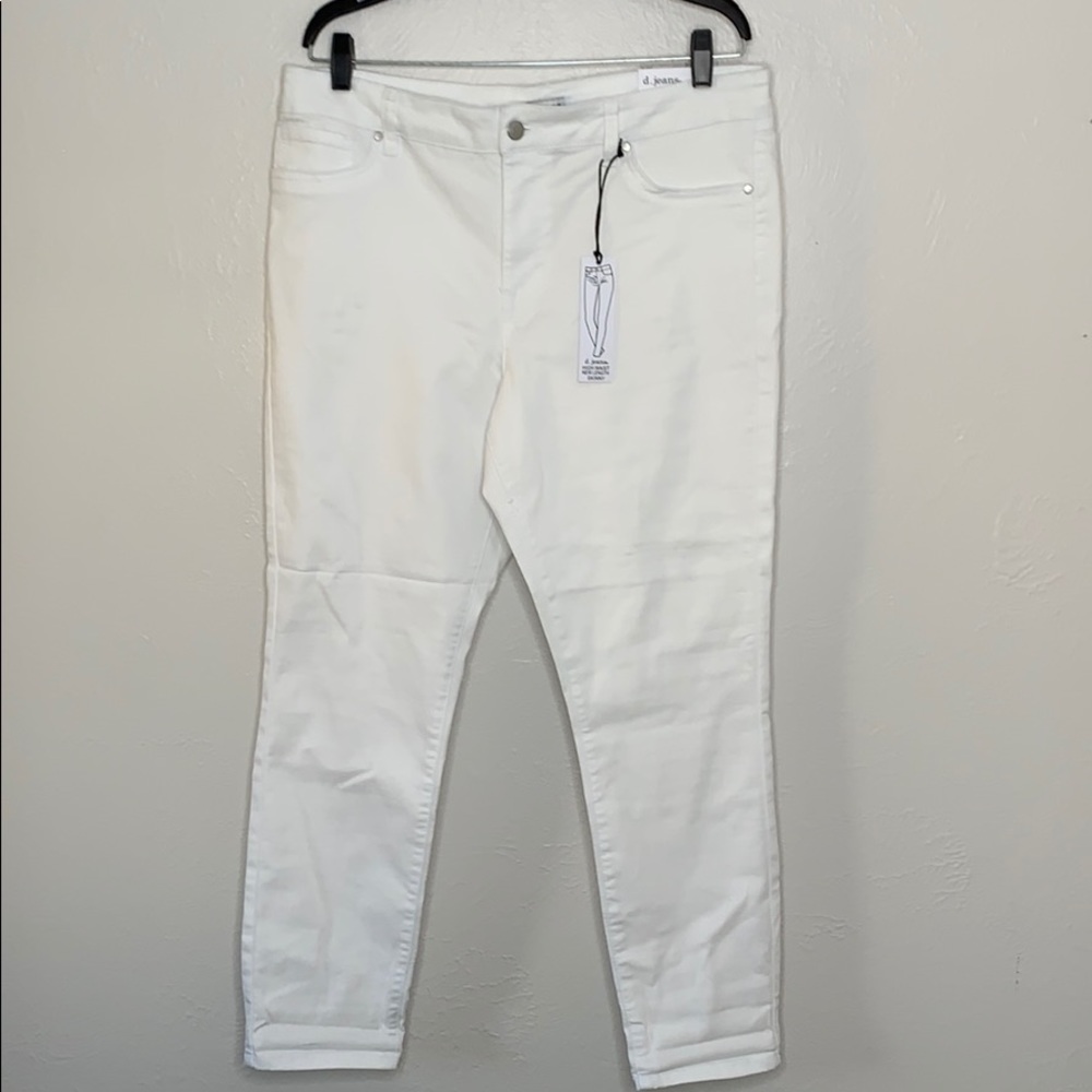 d. jeans white high rise skinny jeans 16 NWT